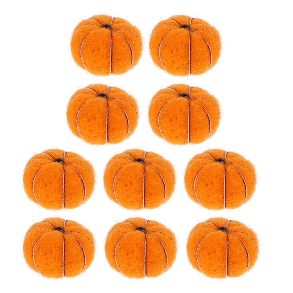  15 Pcs Wool Felt Pumpkin Pumpkins Gold Tinsel Garland Pendent Outdoor Christmas Hanging Ornament Autumnal Decoration