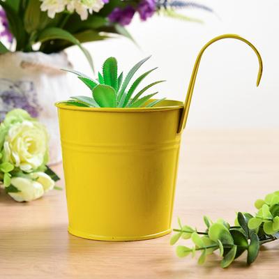 Hanging Bucket  Hook Flower Pot Tin Art Hanging Pot Hanging Hanging Color Decorative Wall Hanging Metal Hanging Pot Flower Pot