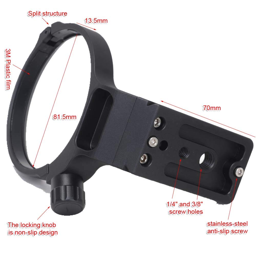 iShoot CNC Camera Tripod Mount Tripod Mount Lens Support Lens Bracket Tripod Socket for Canon RF IS USM Quick Release Plate with Screw Holes at the