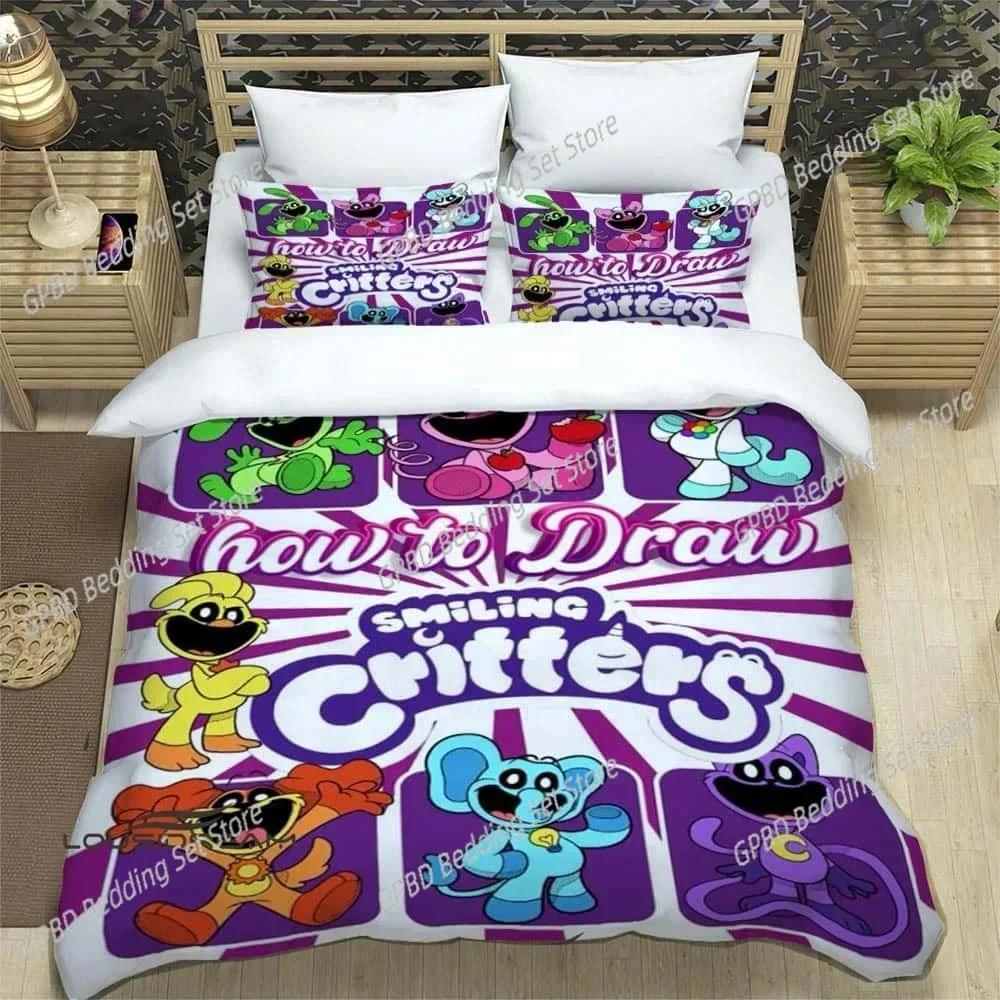 3D Print Cartoon S-smiling critters 3D Duvet Cover Bedding Set Comforter Linen Pillowcases Home Decor Single Double King Queen