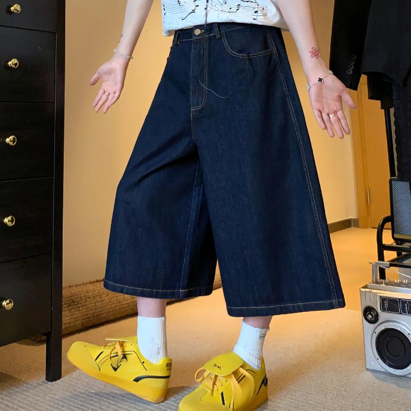 Y2K Retro Baggy Jeans: Unisex Harajuku Hip-Hop Gothic Style with Embroidered Pockets, Low-Waist Wide-Leg Blue Trousers