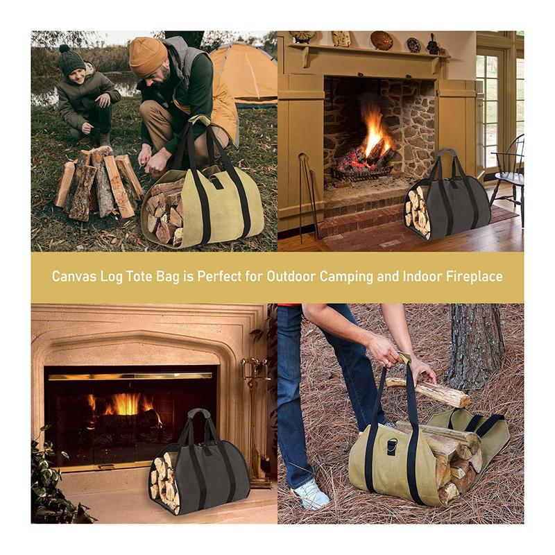 1pc Firewood Log Carrier Tote Bag, Canvas Firewood Holder, Extra Large Durable For Fireplaces, Wood Stoves, Firewood, Logs, Camp