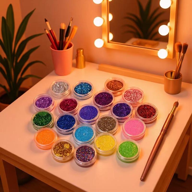 3g Bottle Colored Glitter Powder for Nail Art and DIY Crafts