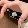 Full Inlay Diamonds Pearl Flower Bracelet Chain Light Luxury Fashion Romantic Stacked Bracelets for Women Engagement Jewelry