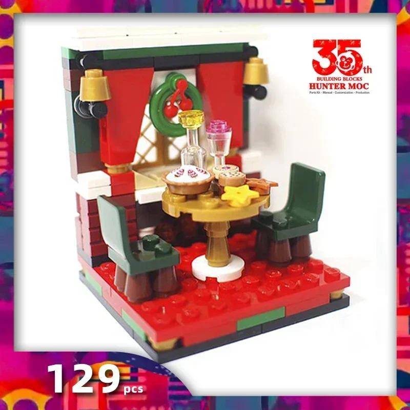 Brick Christmas Tree Pickup Star Wing Vacation Xmas Houses Train Reindeer Ornament Santa Christmas Wreath Building Block