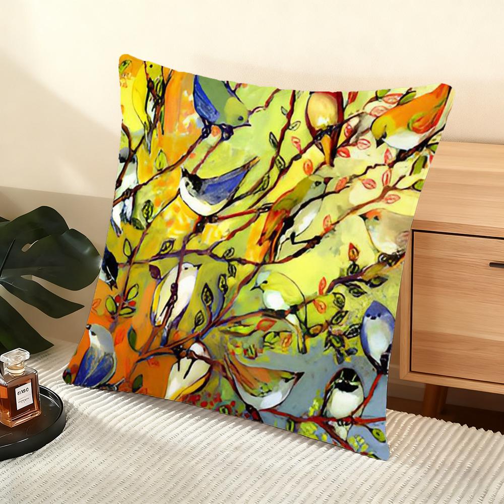 Abstract Paint Colorful Cushion Cover Soft Short Plush Pillow Cover Smooth Cozy Texture Aesthetic Cushion Case Home Decor