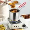 Detachable Handle Deep Fryer with Strainer Stainless Steel Tempura Fryer Pan  Kitchen