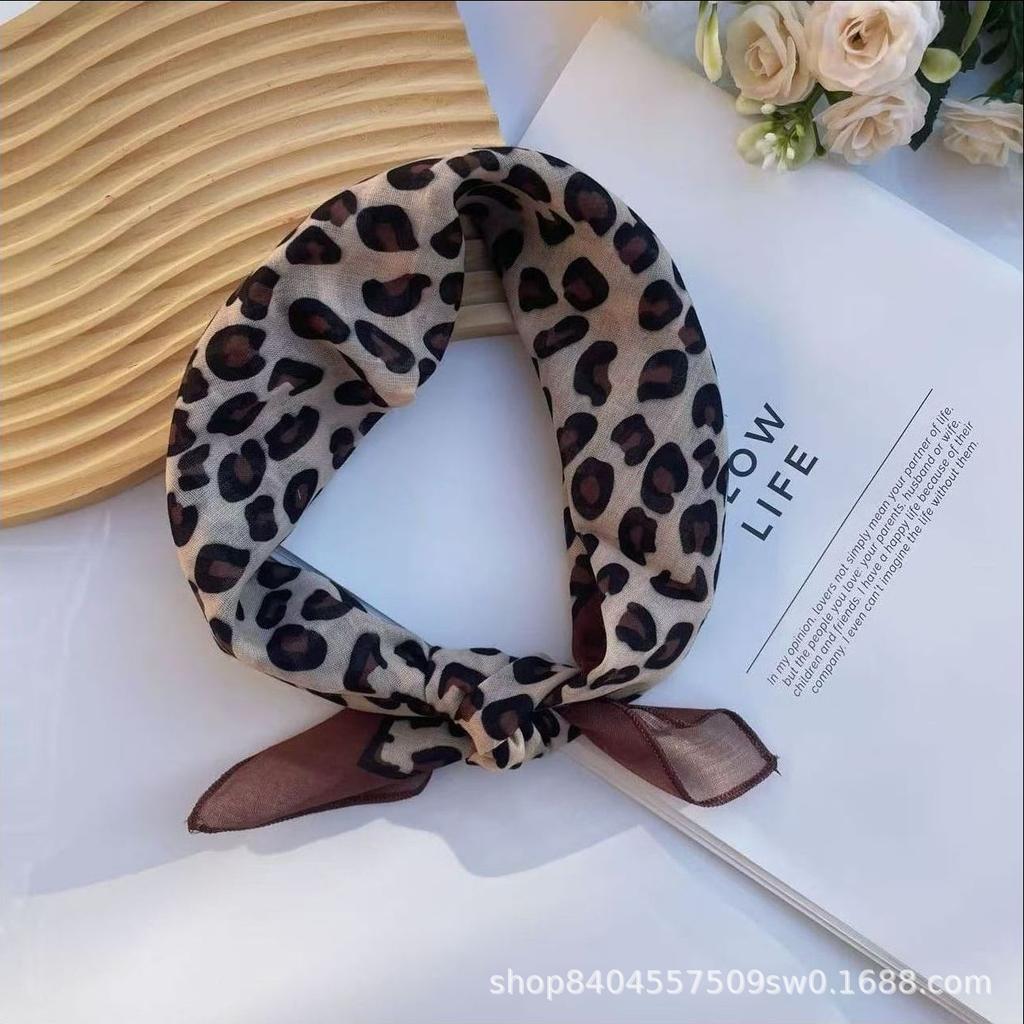 Ethnic Style Cotton Linen Paisley Silk Scarf - Retro Coffee Color Square for Women