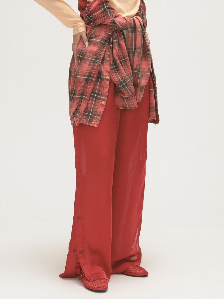 Beams Boy Maturely Snap Easy Work Pants, Women's, Red 0