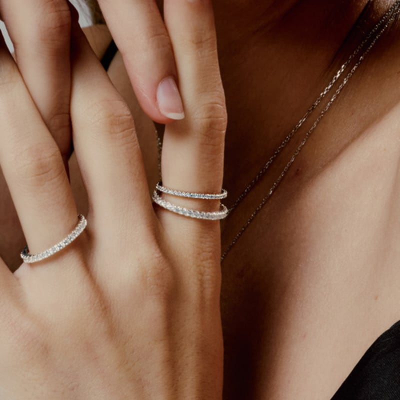RAINDROP JEWELRY Raindrop 1MM Brilliant Eternity Ring