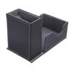 Dice Roller Tower Magnetic Tray Foldable PU Leather Large Capacity Box for Card Board Games Black Gray