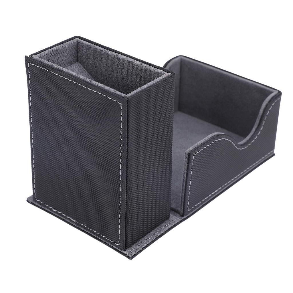 Dice Roller Tower Magnetic Tray Foldable PU Leather Large Capacity Box for Card Board Games Black Gray