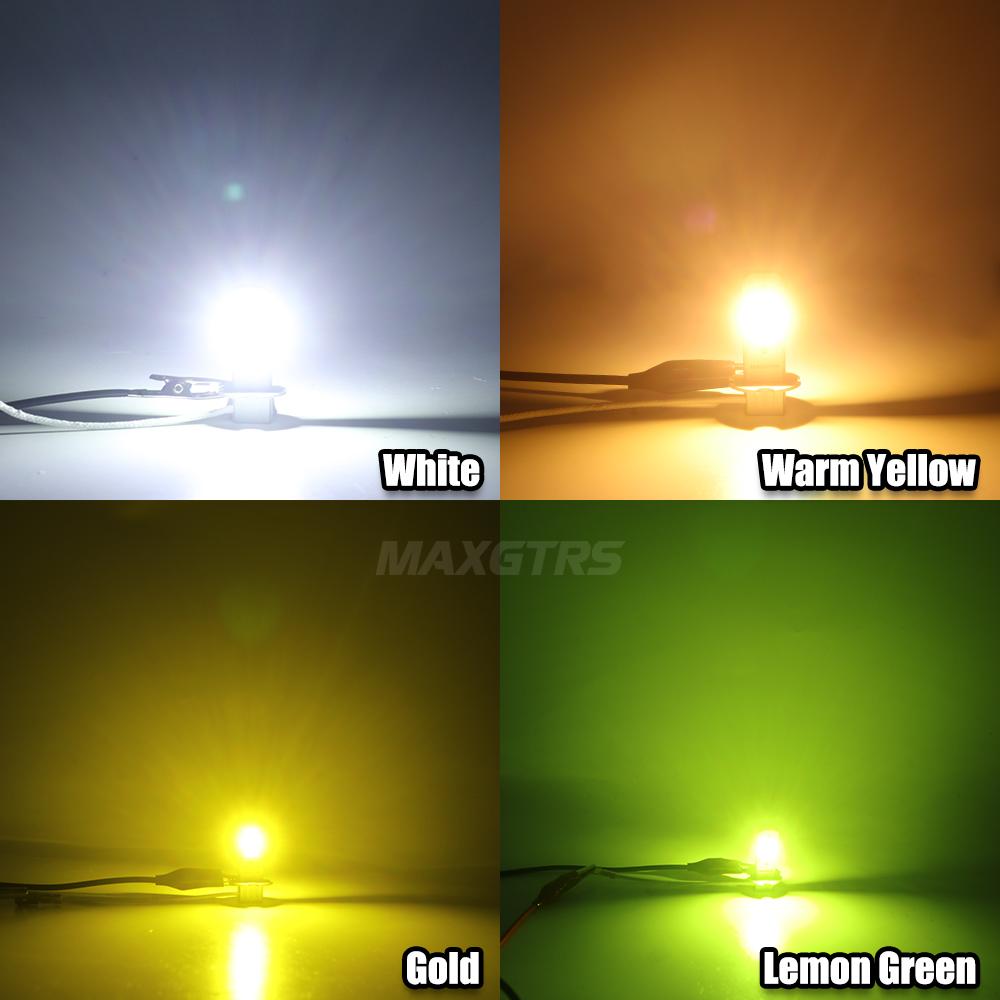 MAXGTRS 2x H3 Headlight LED Canbus No Fan High Beam 6500K White Yellow Car Fog Light Driving Lamp DRL 12V Mini Design