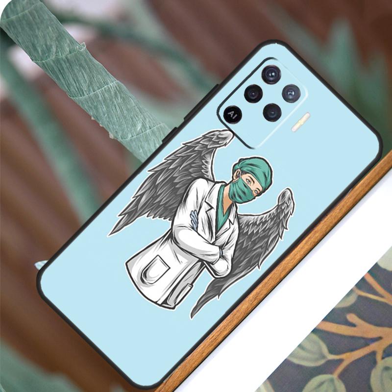Cartoon Medicine Doctor Nurse For OPPO A57 A57S A77 A5 A9 A53 A52 A72 A96 A76 A16 A54 A74 A94 A38 A58 A78 A15 A17 Case