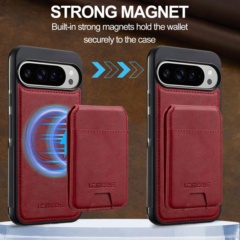Magnetic Wireless Charging Leather Wallet Phone Case For Google Pixel 10 Pro XL 9 9A 8 8A 7 7A Pixel9 Pixel8 Pixel7 Flip Cover