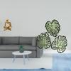 Abstract Palm Thinker Statue with Wooden Leaves Creative Tabletop Jungle Decor for Living Room Shelf