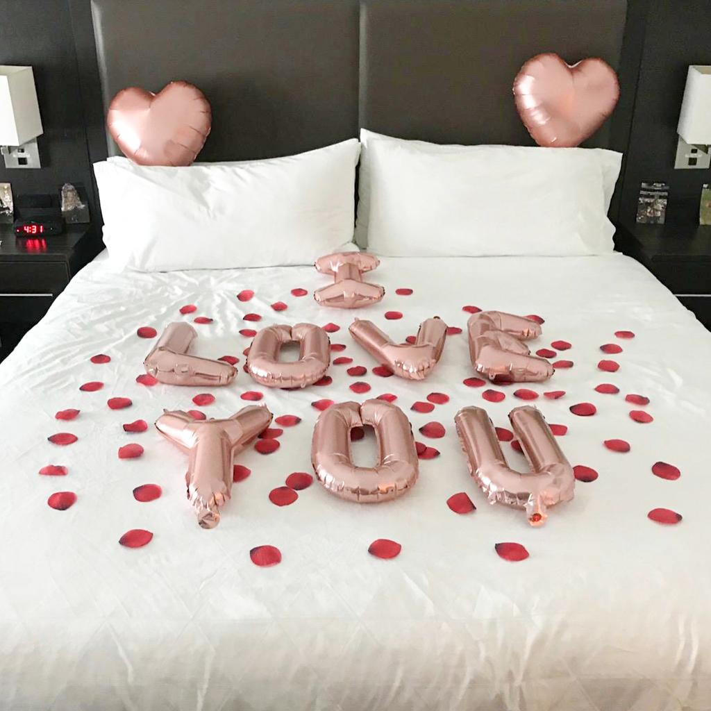 33pcs Valentine's Day balloon set, 16-inch I love you letter balloon, Valentine's Day party decoration, anniversary