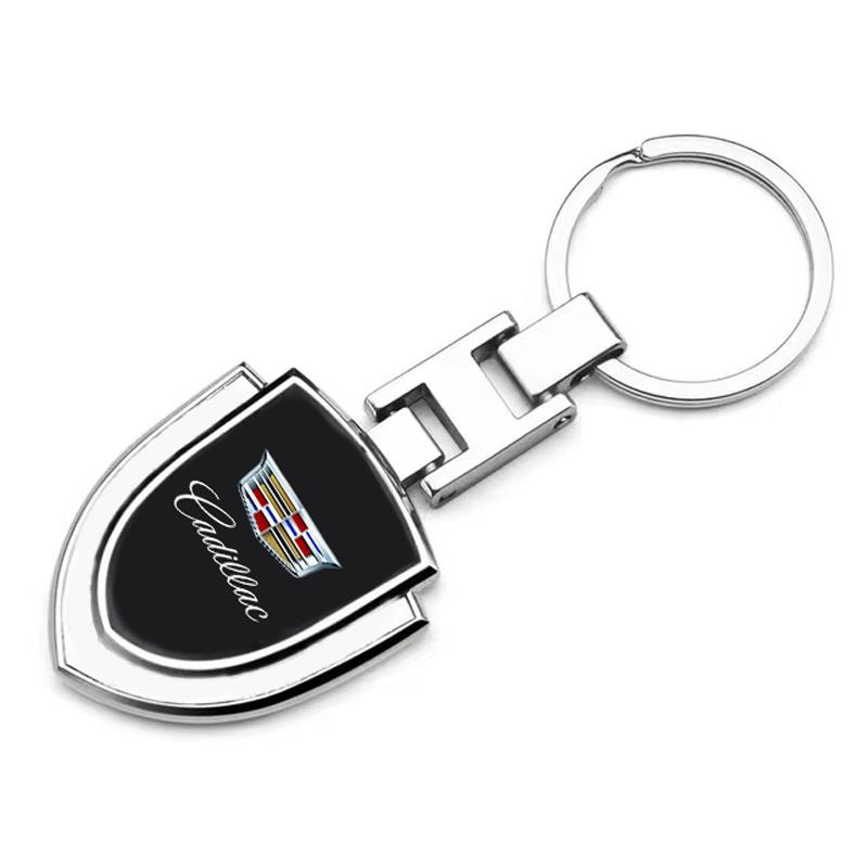 1PCS 3D Metal Car Logo Key Rings Keyring Logo Stying Shield Shaped Keychain For Cadillac XT5 XTS CTS BLS SLS DTS SRX Escalade Tiburon Deville