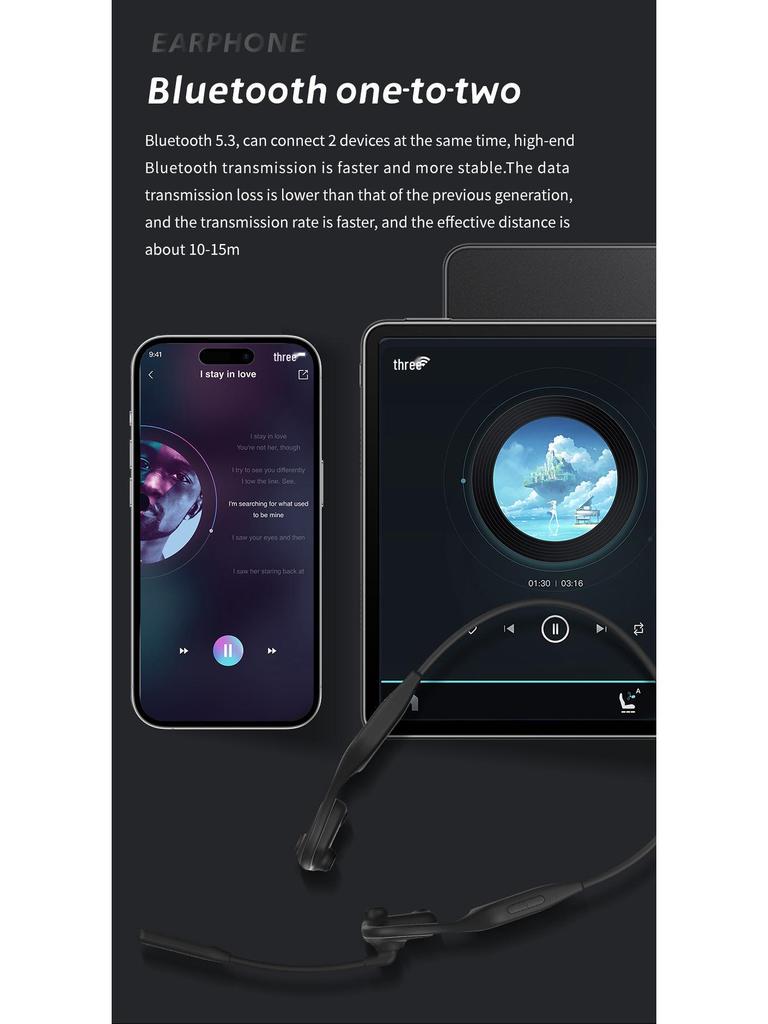 New Cross-Border Open-Ear Business Bluetooth Headset – Comfortable, In-Ear, Non-Bone Conduction.