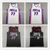 Philadelphia 76ers Black Basketball Jersey VJ Edgecombe 77 0 21 3 Mens Unisex Cotton Sportswear