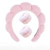 3pcs Sponge Spa Headband with Wristbands for Washing Face Wide Padded Headband Skin Care Makeup Removal Shower for Women Girls
