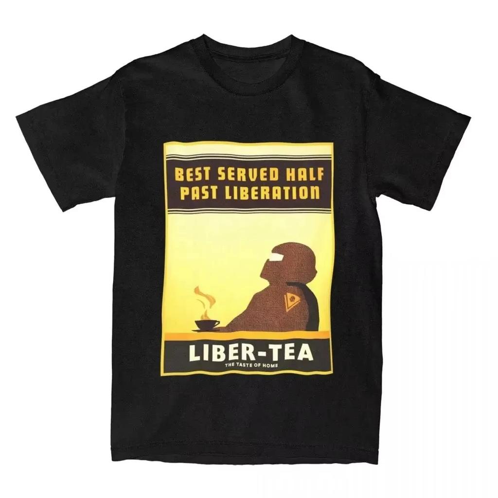 Helldivers 2 Poster Fan Art Women Men Print T Shirt Casual Tees Short Sleeve Round Collar T Shirt Cotton Summer Clothing Tees
