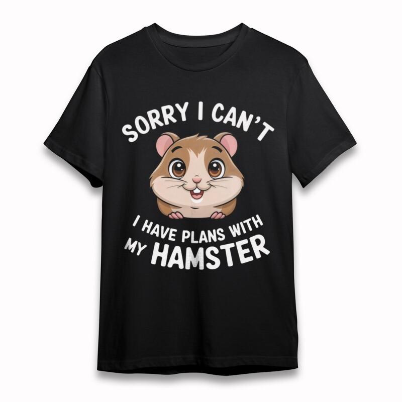 Women's Oversize Classic T-Shirt Sorry I Can't Hamster Plans Graphic Cotton Tee