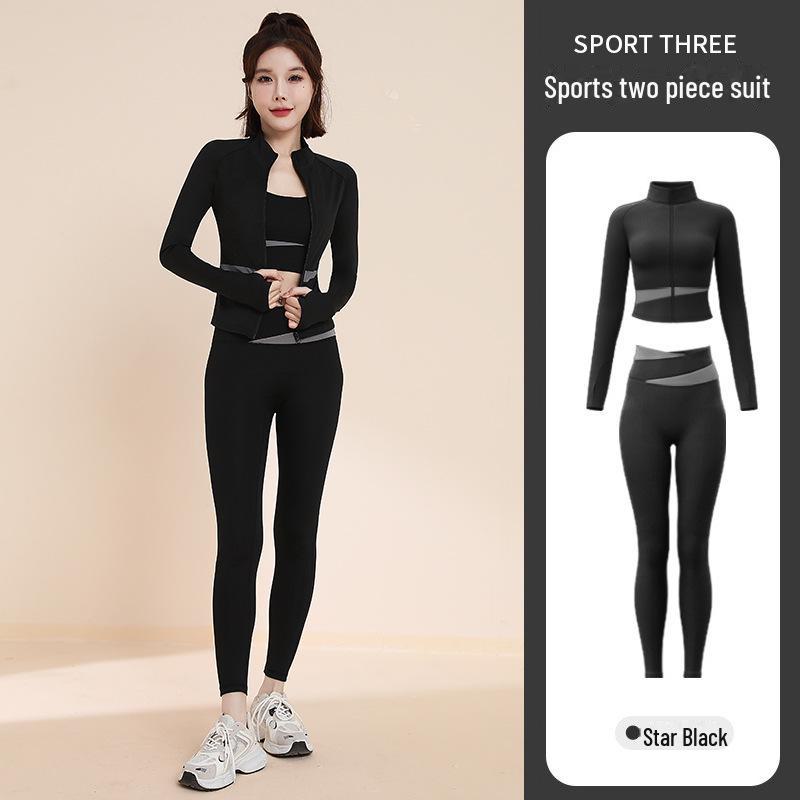 Women's Yoga Fitness Sportswear Set - Yoga Tops & Running Suits with Sun Protection.