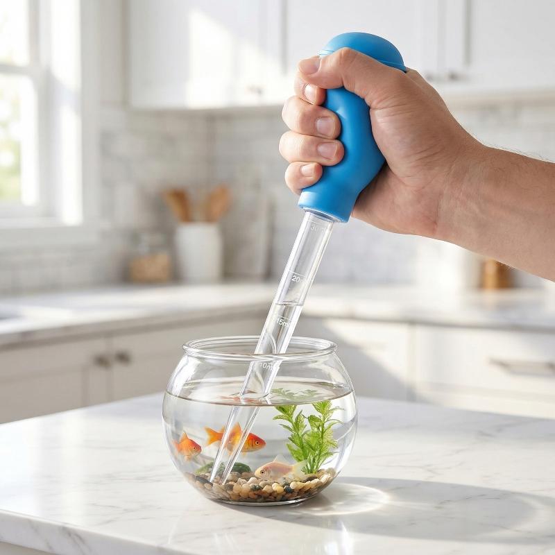 Aquarium Gravel Cleaner Fish Tank Siphon Vacuum Extended Pipette Design Quick Water Change Maintenance
