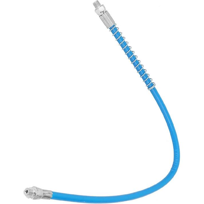 Grease Gun Hose Grease Gun Kit 23.6 inches Heavy Duty Flexible Gun Whip Hose Coupler Extension Spring Flex Hose Blue
