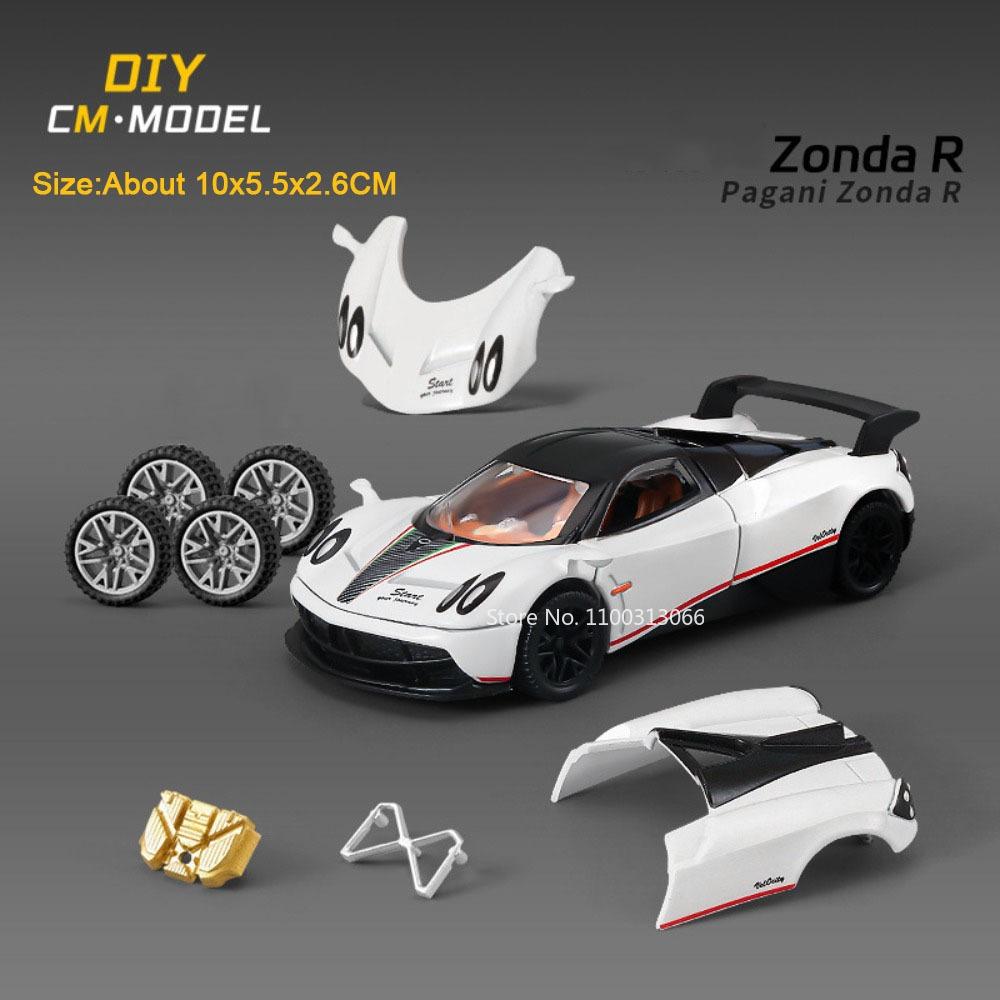 1:43 Alloy AE86 Pagani Zonda R Model Cars Diecast Toys Quick Release Wheel Hub Soft Rubber Tire Miniature Vehicle for Boys Gifts