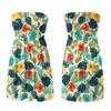 Women's Casual Strapless Sundress Sleeveless Floral Print Smocked Bodice Summer Beach Dress Lightweight Relaxed Fit