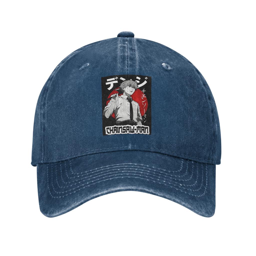 Pochita RaUnisex Chainsaw Unisex Anime Denim Cap Casual Baseball Caps Adjustable Hat Summer Unisex Baseball Hats