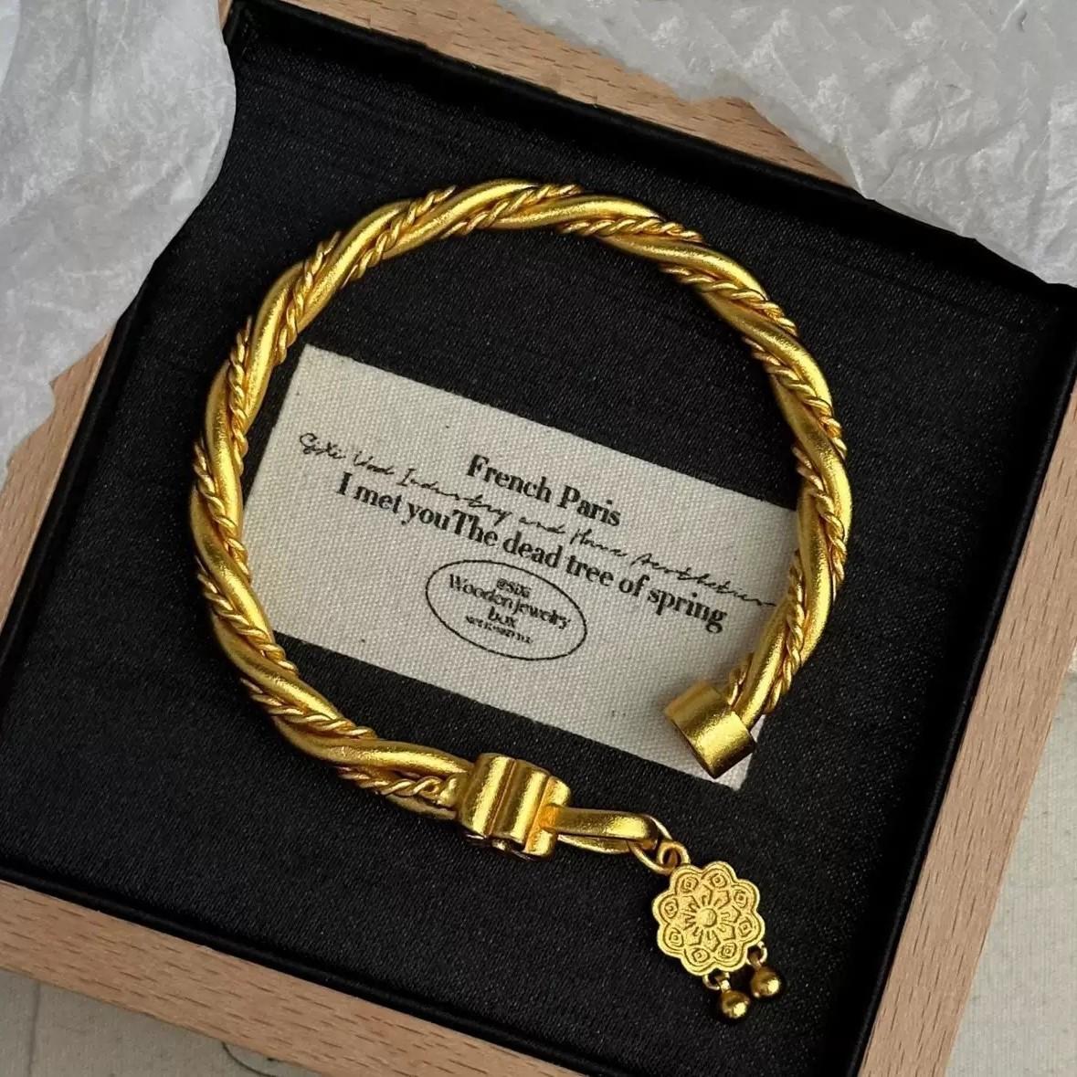 Chunxiao Peach Blossom Hemp Rope Open Bracelet Women s Light Luxury and High-end Bracelet Accessories One Size(16-22CM)