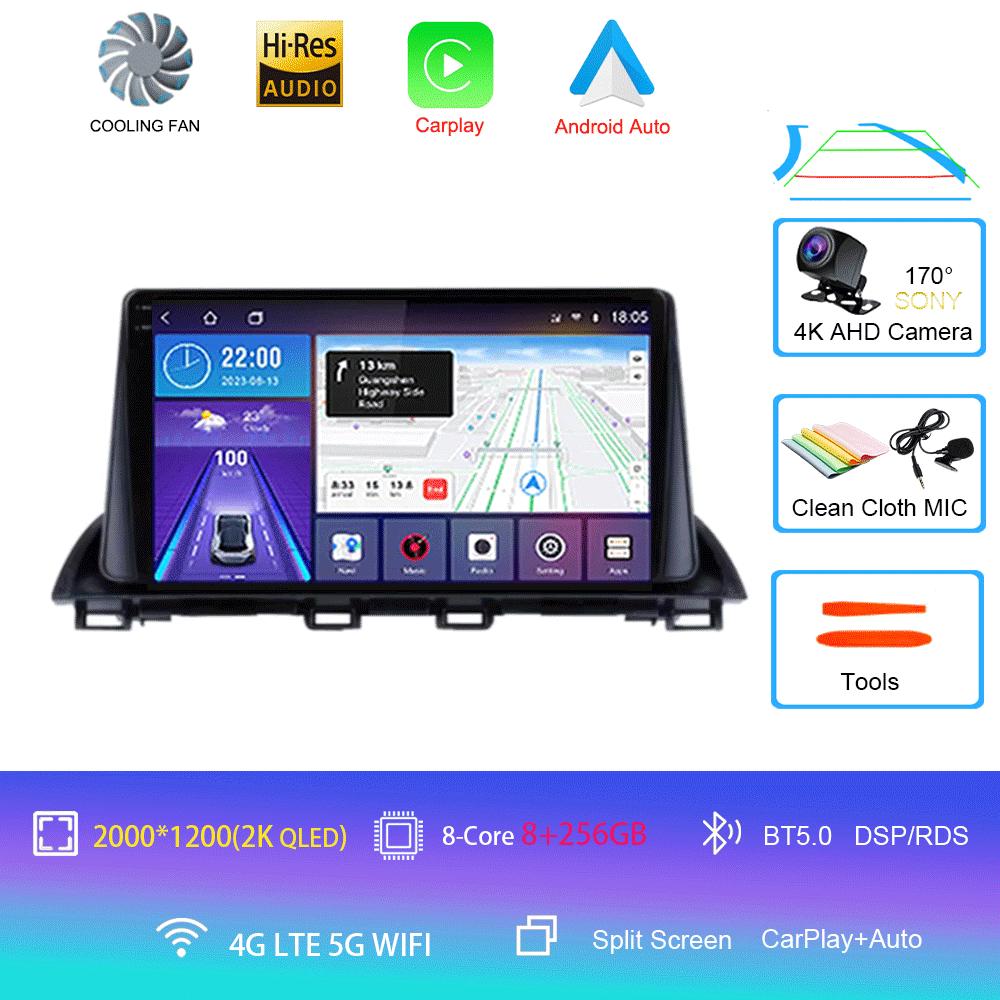 Car Radio Android 14 Carplay For Mazda 3 Axela 2013 2014 2015 2016 2017 2018 Navigation GPS Multimedia Player WiFi+4G Stereo BT