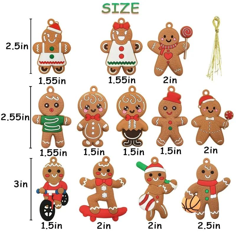 

12pcs Sport Gingerbread Man Pendants Christmas Tree Hanging Ornament 2025 Xmas Noel Navidad Home Decoration New Year Gift 2026