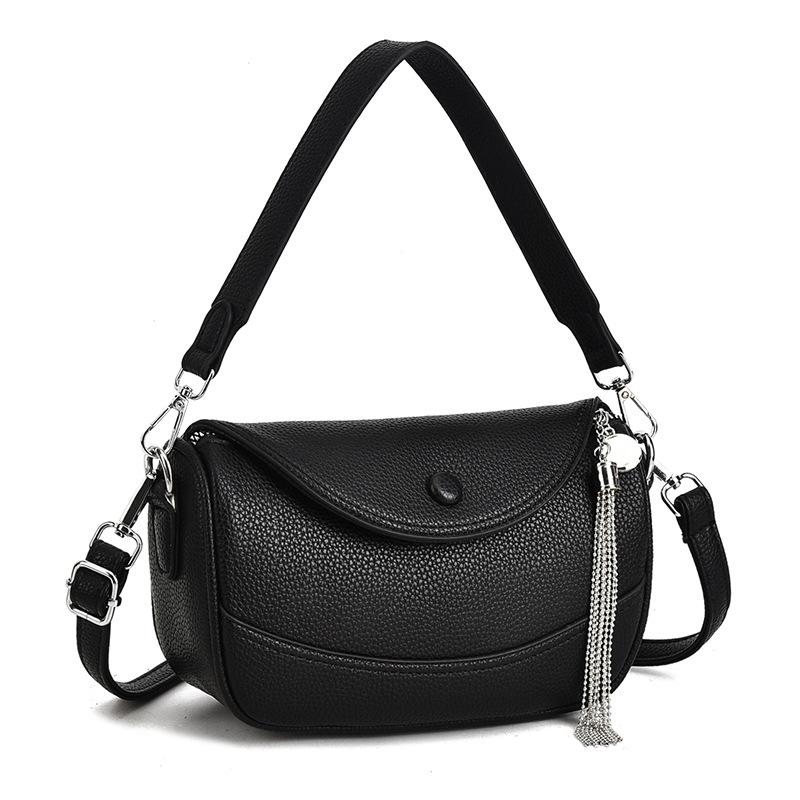 Retro Dumpling Bag, Women s Niche Design, Fashionable Handbag, Large Capacity Commuting, High-end Feeling, Crossbody Bag 23cm*9cm*14cm чёрный