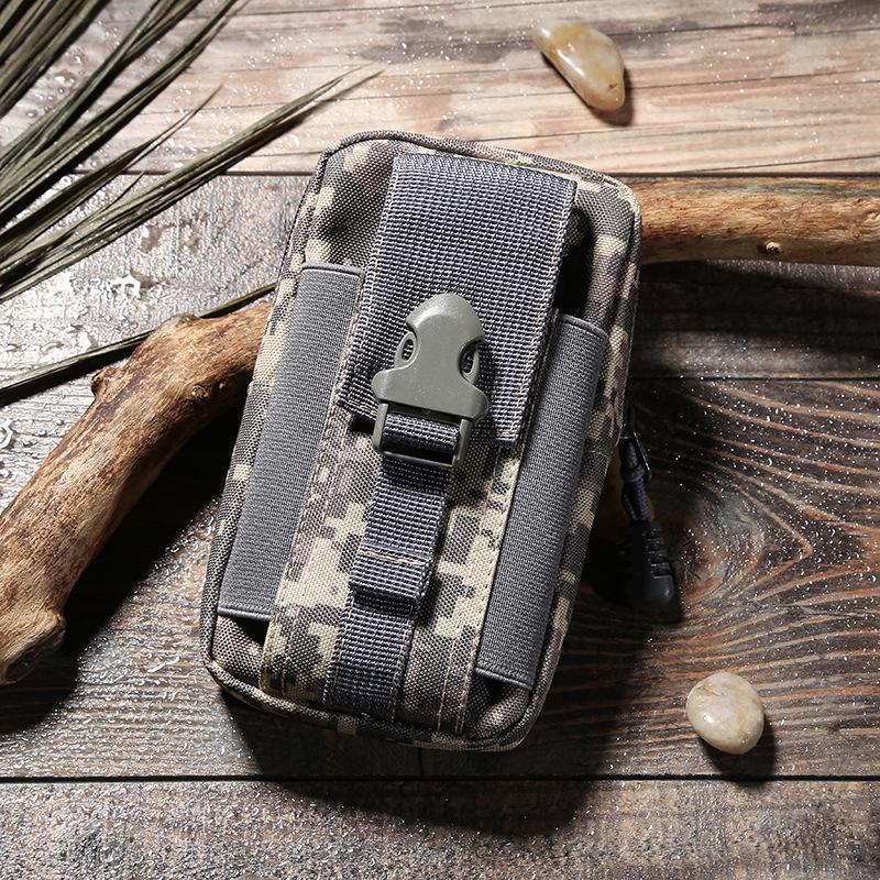 Camouflage Multifunctional Vertical Canvas Phone Waist Bag for Sports and Leisure