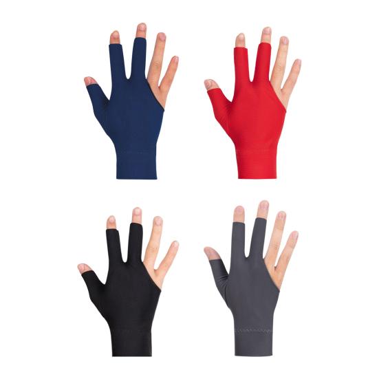 1Pc 3-Finger Billiards Glove Anti-slip Sweat-absorbing Breathable Men Women Right Hand Snooker Cue Sport Glove Billiards Accessories