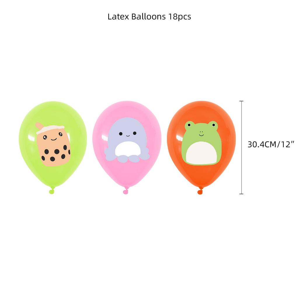 Party Squishmallows Birthday Supplies Cupcake Topper Balloon Banner Decoration