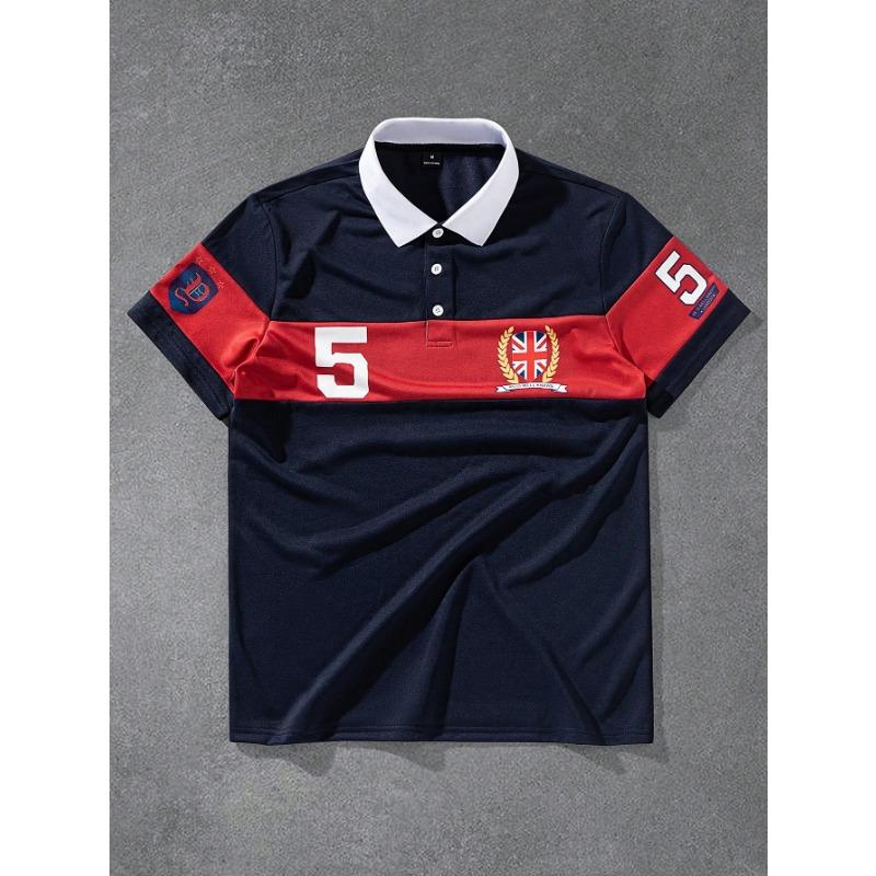2026 Summer Men's Polo Shirt with Letter Print Breathable Lightweight Casual Fashionable Outdoor Men's Clothing
