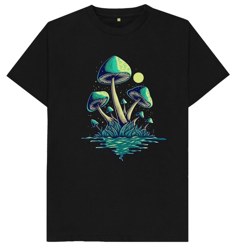 Neon Magic Mushroom T  Shirt