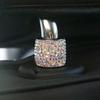 2 Pezzi Moda Collari Poggiatesta Auto Anelli Decorativi Interni Auto Anelli Bling Cromo Strass Accessori Sedile Veicolo