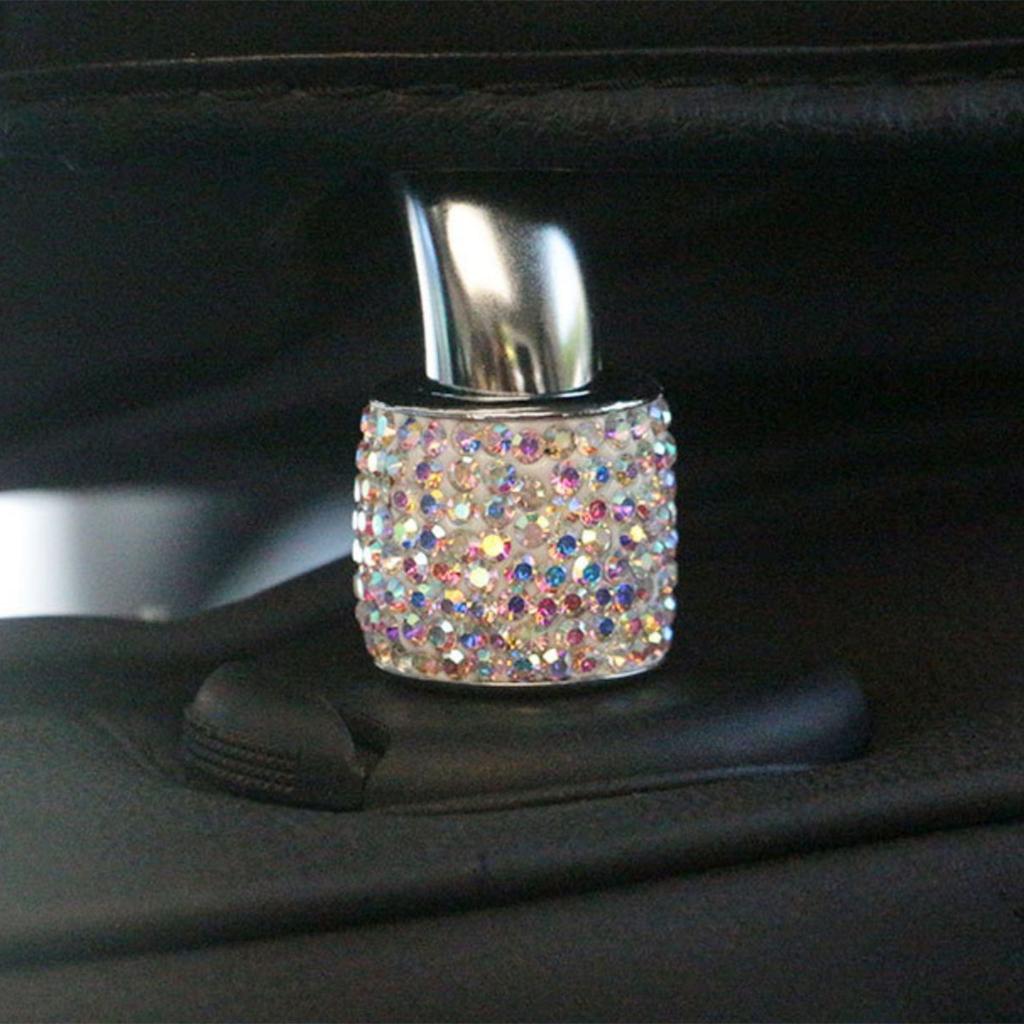 2 Pezzi Moda Collari Poggiatesta Auto Anelli Decorativi Interni Auto Anelli Bling Cromo Strass Accessori Sedile Veicolo