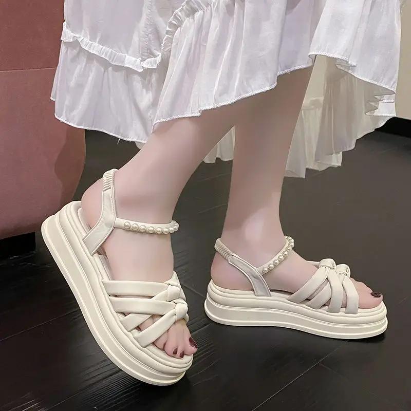 Fashion Outdoor Wedge With Platform Waterproof Sandals for Women Summer 2025 Comfortable Sandal Low Price Luxury The Best Woman Shoes