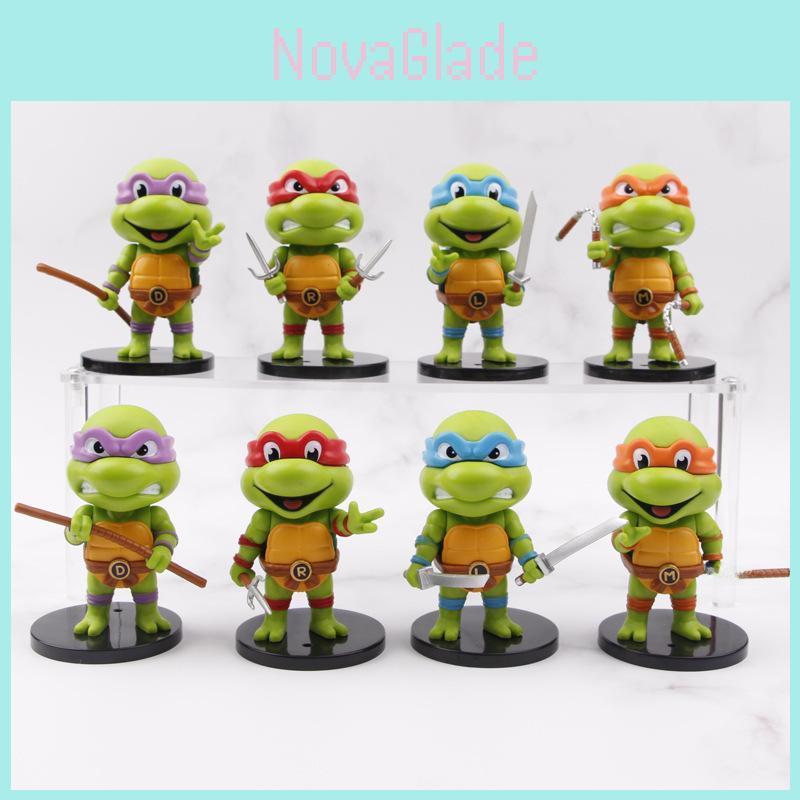 Classic Ninja Turtles Model Action Figures Set Adorable Pvc Cake Toppers Blind Box Toys