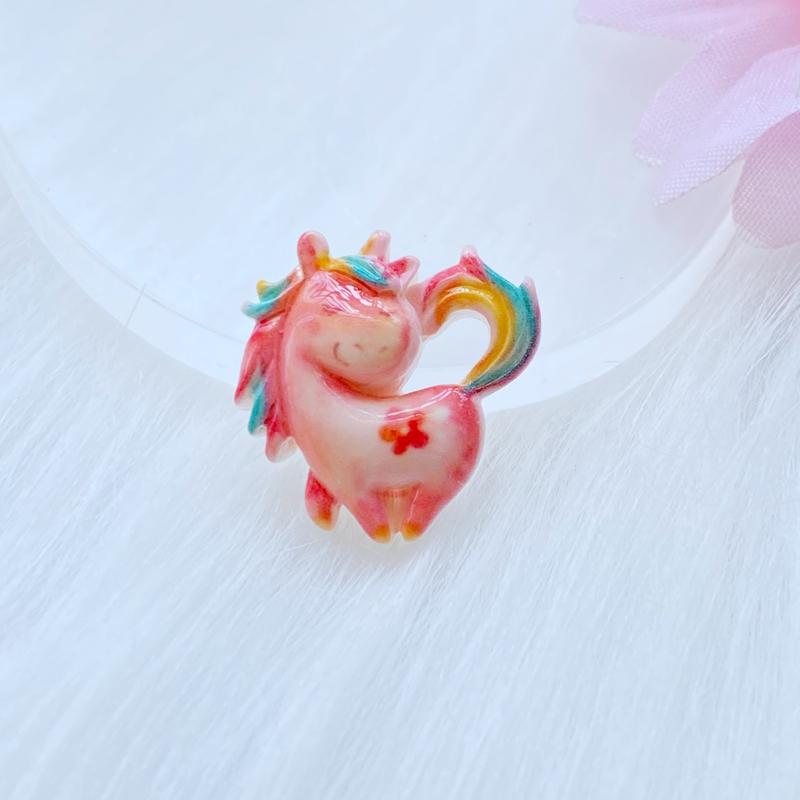 10Pcs New Mixed Cartoon Mini Lovely Unicorn Flat Back Resin Cabochons Necklace Pendant Keychain Charms DIY Decoration