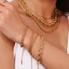 Minimalistisches Basic Goldfarbe Gedrehte Seilkette Choker Halsketten Für Frauen Edelstahl Schmuck Goldene Halskette