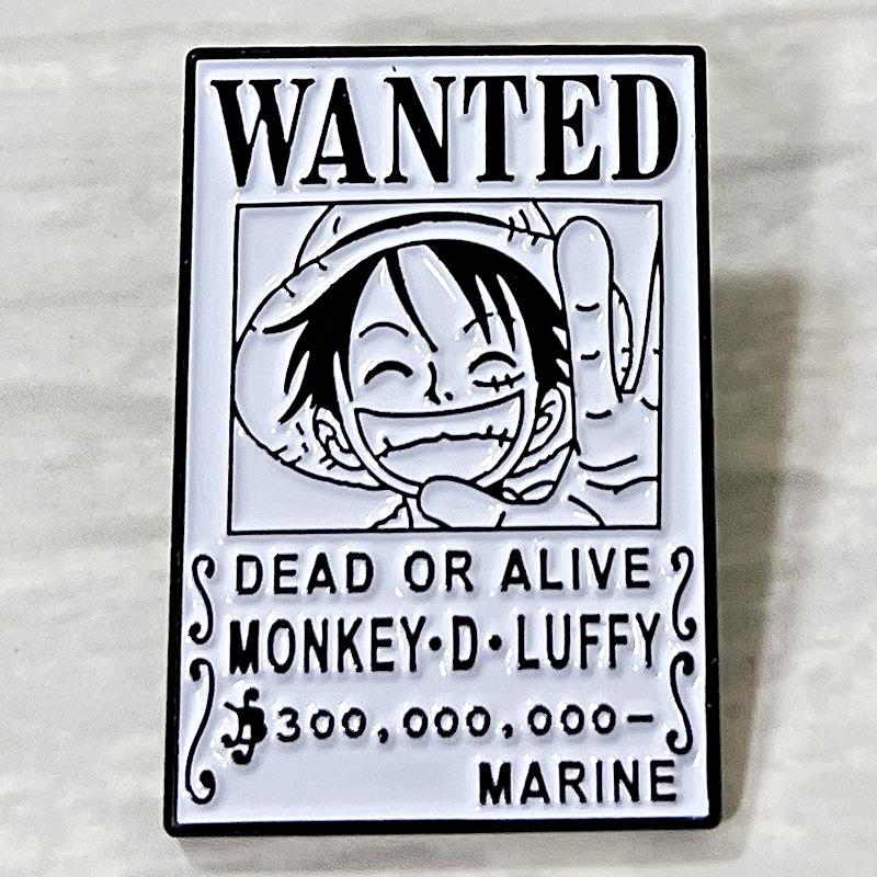 Monkey D. Luffy Wanted Poster Brooch - One Piece Anime Metal Badge