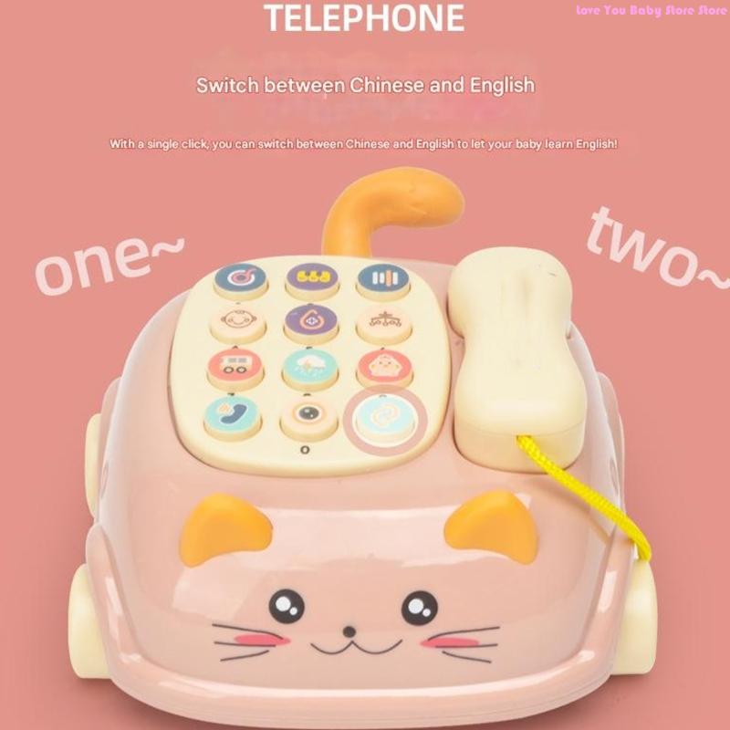 Educational Musical Telephone Toy For Toddler Color Recognition Pretend Play Music And Sound Effect Early Learning Toy 195F